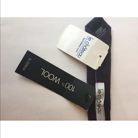 New Le Chateau Montreal Men Thin Neck Tie Purple Argyle Italy 100% Wool - Picture 6 of 8